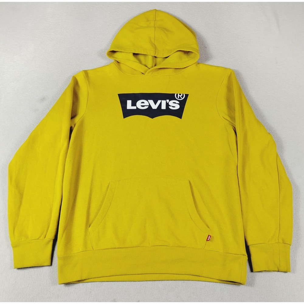 Levi's Hoodie Sweatshirt Youth XL 13-15 Yellow Fleece Pullover School Casual